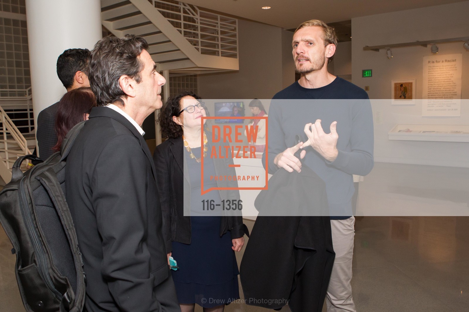 Neal Benezra, Betti-Sue Hertz, Dominic Willston, Vaughn Sadie, SFMOMA and YBCA Celebrate Opening of Public Intimacy, Yerba Buena Center for the Arts. 701 Mission Street, Photo #116-1356 Neal Benezra, Betti-Sue Hertz, Dominic Willston, Vaughn Sadie, Photo #116-1356