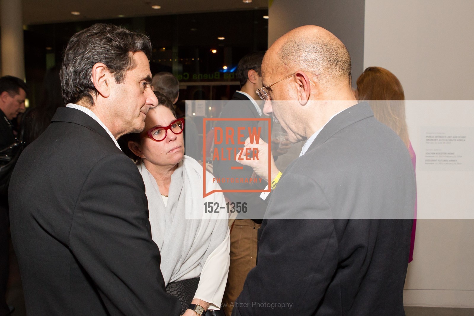Neal Benezra, Maria Makela, Chuck Collins, SFMOMA and YBCA Celebrate Opening of Public Intimacy, Yerba Buena Center for the Arts. 701 Mission Street, Photo #152-1356 Neal Benezra, Maria Makela, Chuck Collins, Photo #152-1356