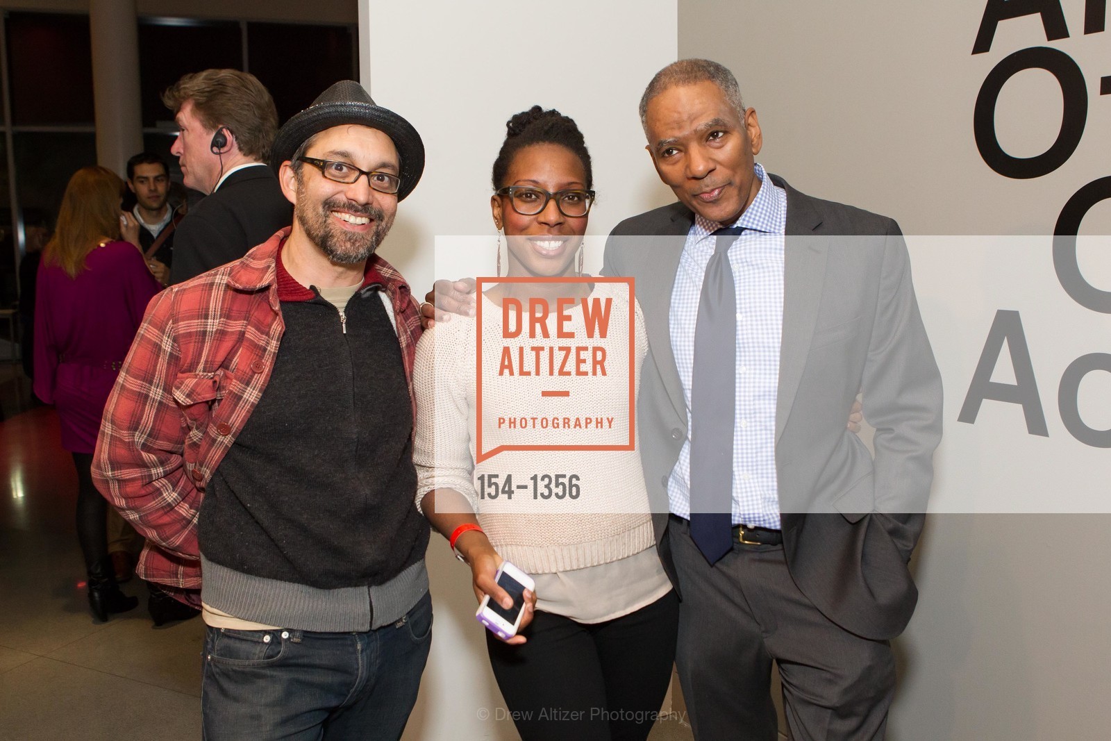 Juan Carlos Quintana, Sriba Kwadjovie, Dana Pace, SFMOMA and YBCA Celebrate Opening of Public Intimacy, Yerba Buena Center for the Arts. 701 Mission Street, Photo #154-1356 Juan Carlos Quintana, Sriba Kwadjovie, Dana Pace, Photo #154-1356