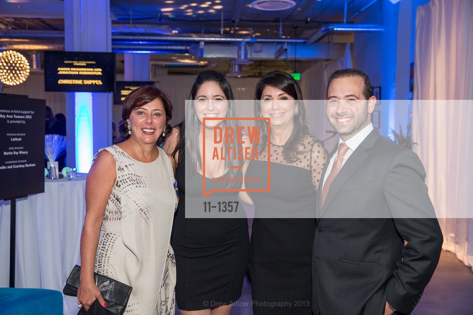 Dina Lahlouh, Nicolette Tortorice, Marilyn Tortorice, Tony Lahlouh, SFMOMA Bay Area Treasure Launch Party, Yammer Headquarters. 1355 Market St, September 20th, 2013, Photo #11-1357 Dina Lahlouh, Nicolette Tortorice, Marilyn Tortorice, Tony Lahlouh, Photo #11-1357
