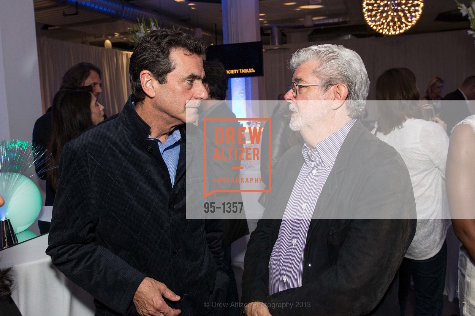 Neal Benezra, George Lucas, SFMOMA Bay Area Treasure Launch Party, Yammer Headquarters. 1355 Market St, September 20th, 2013, Photo #95-1357 Neal Benezra, George Lucas, Photo #95-1357