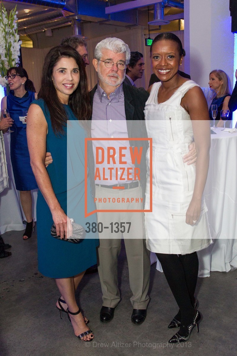Candace Cavanaugh, George Lucas, Mellody Hobson, SFMOMA Bay Area Treasure Launch Party, Yammer Headquarters. 1355 Market St, September 20th, 2013, Photo #380-1357 Candace Cavanaugh, George Lucas, Mellody Hobson, Photo #380-1357