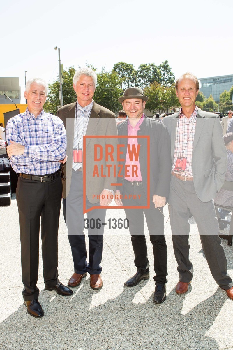 Don Young, Jes Pedersen, Craig Dykers, Duncan Ballash, SFMOMA Topping Out Celebration, Rooftop Pavilion. San Francisco, California, September 10th, 2014, Photo #306-1360 Don Young, Jes Pedersen, Craig Dykers, Duncan Ballash, Photo #306-1360