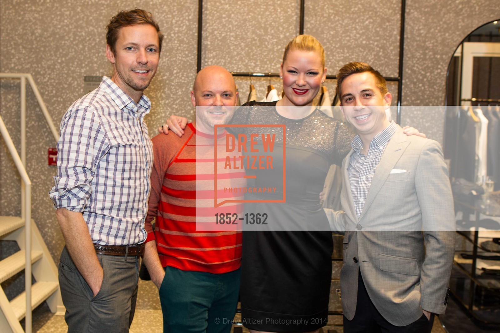 Philip Dwelle, David Nash, Liz Curtis, Dino Chen, VALENTINO SF Opening To Honor SFMOMA Modern Ball Committee, Valentino Store Union Square. 105 Market St, February 26th, 2014, Photo #1852-1362 Philip Dwelle, David Nash, Liz Curtis, Dino Chen, Photo #1852-1362