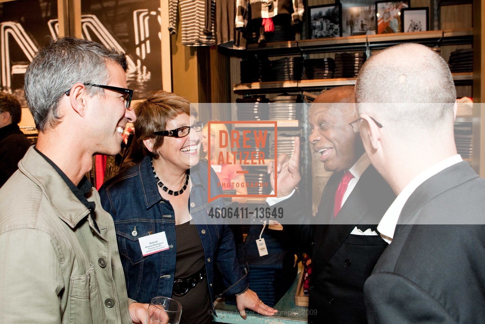 Jim Lesser, Deborah Alvarez-Rodriguez, Willie Brown, Levi Strauss & Co. celebrates the launch of a new partnership with Goodwill, US, October 22nd, 2009, Photo #4606411-13649 Jim Lesser, Deborah Alvarez-Rodriguez, Willie Brown, Photo #4606411-13649