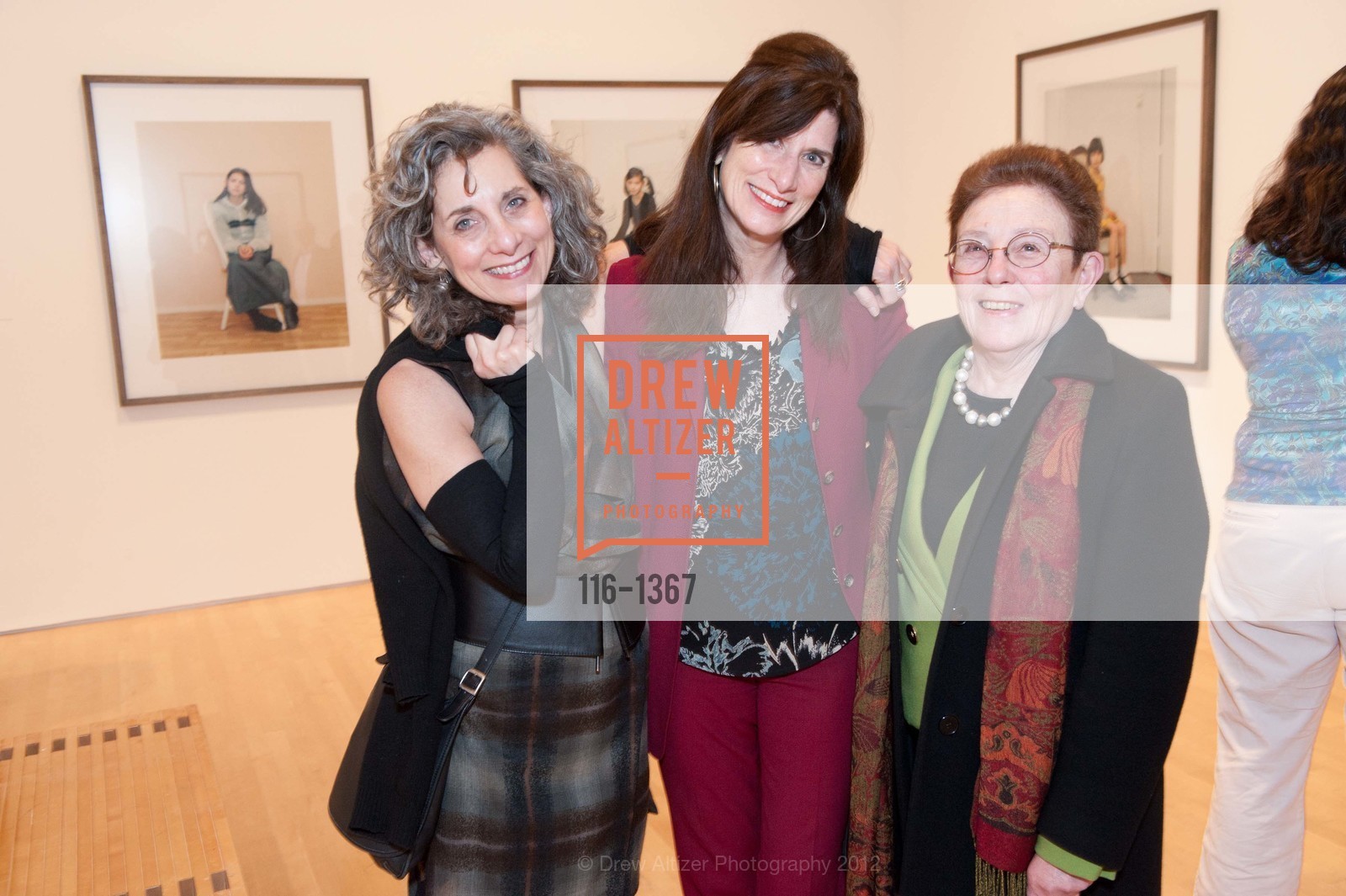 Frish Brandt, Valerie Wade, Adrienne Fish, Opening Receptions for Mark Bradford and Rineke Dijkstra, SFMOMA. San Francisco, California, February 15th, 2012, Photo #116-1367 Frish Brandt, Valerie Wade, Adrienne Fish, Photo #116-1367