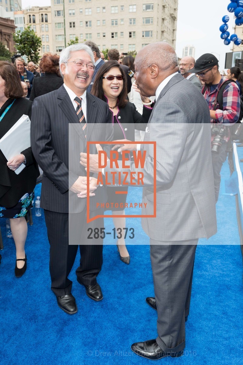 Ed Lee, Anita Lee, Willie Brown, Public Dedication & Unveiling for Tony Bennett Commemorative Statue, Fairmont, December 12th, 2017, Photo #285-1373 Ed Lee, Anita Lee, Willie Brown, Photo #285-1373