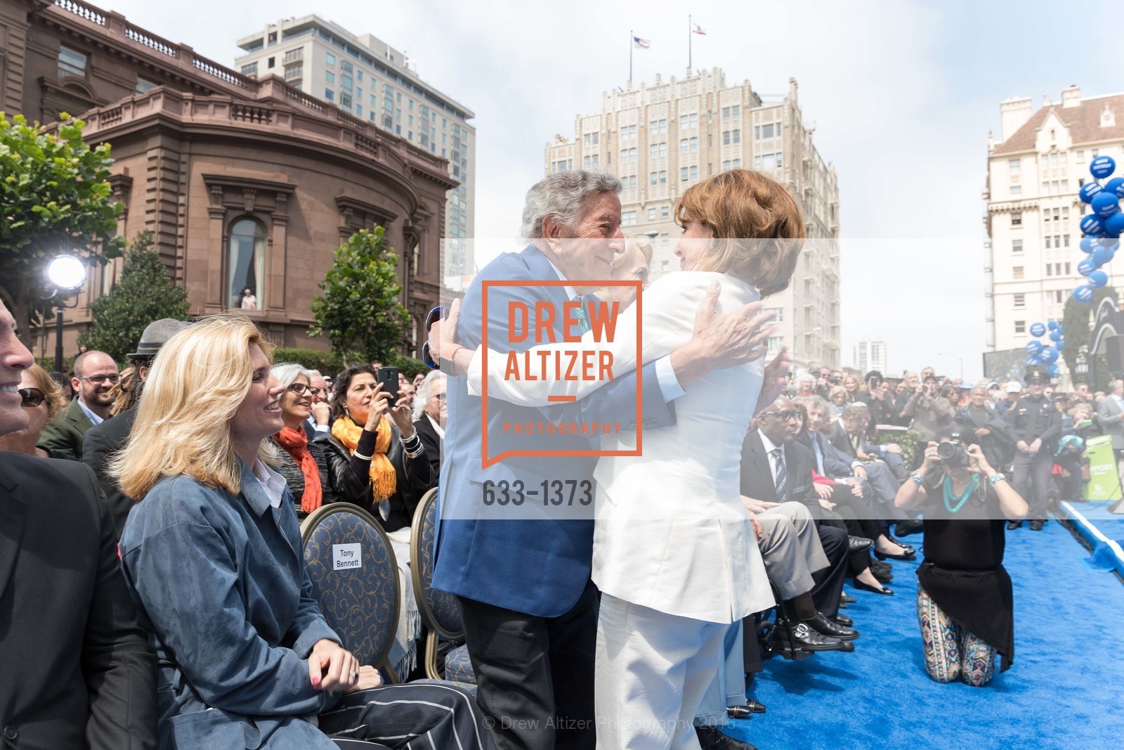 Tony Bennett, Nancy Pelosi, Public Dedication & Unveiling for Tony Bennett Commemorative Statue, Fairmont, August 19th, 2016, Photo #633-1373 Tony Bennett, Nancy Pelosi, Photo #633-1373