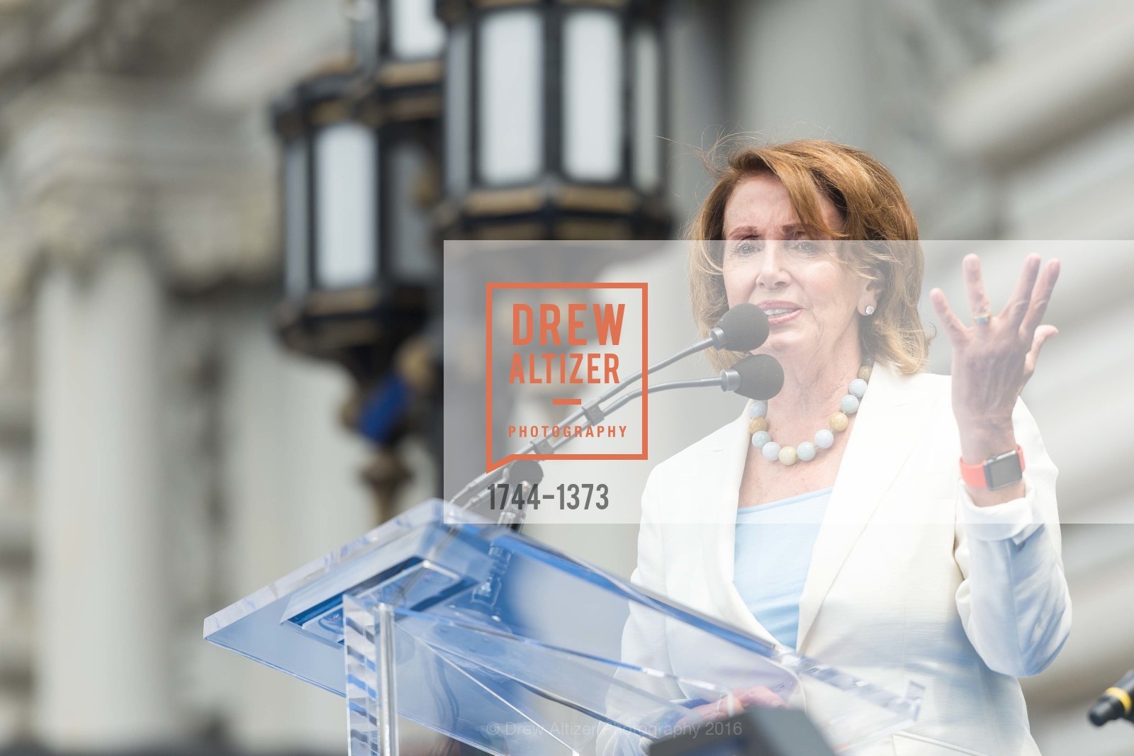 Nancy Pelosi, Public Dedication & Unveiling for Tony Bennett Commemorative Statue, Fairmont, August 19th, 2016, Photo #1744-1373 Nancy Pelosi, Photo #1744-1373