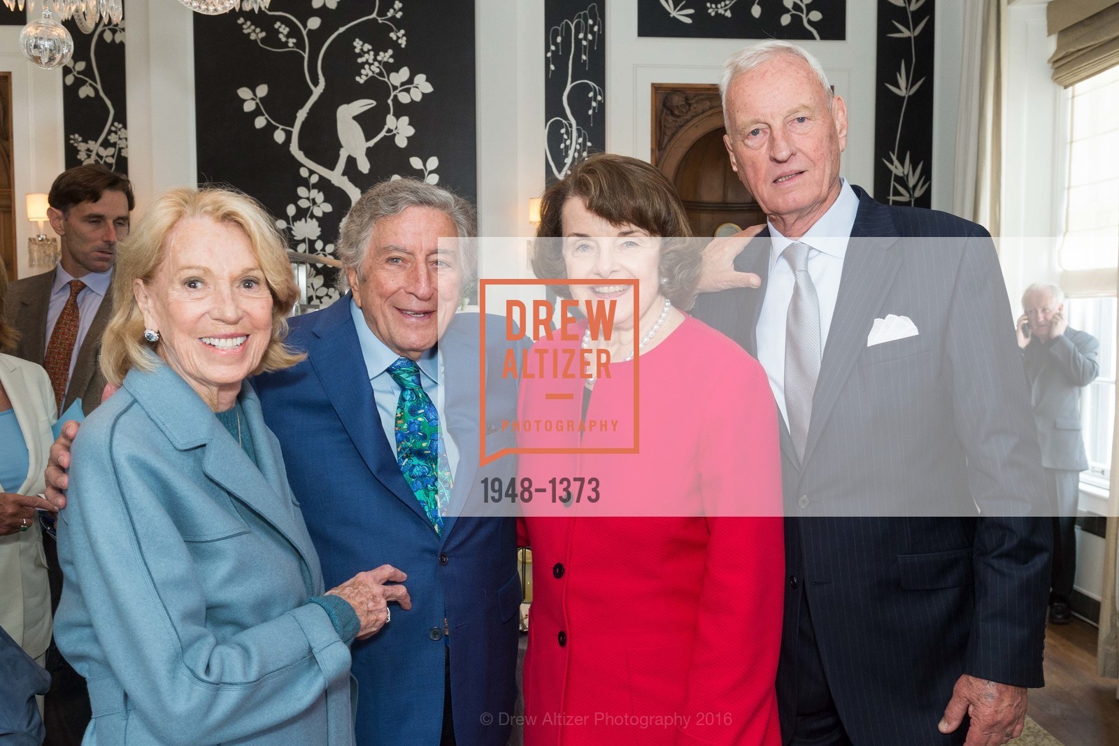 Charlotte Shultz, Tony Bennett, Dianne Feinstein, Public Dedication & Unveiling for Tony Bennett Commemorative Statue, Fairmont, August 19th, 2016, Photo #1948-1373 Charlotte Shultz, Tony Bennett, Dianne Feinstein, Photo #1948-1373