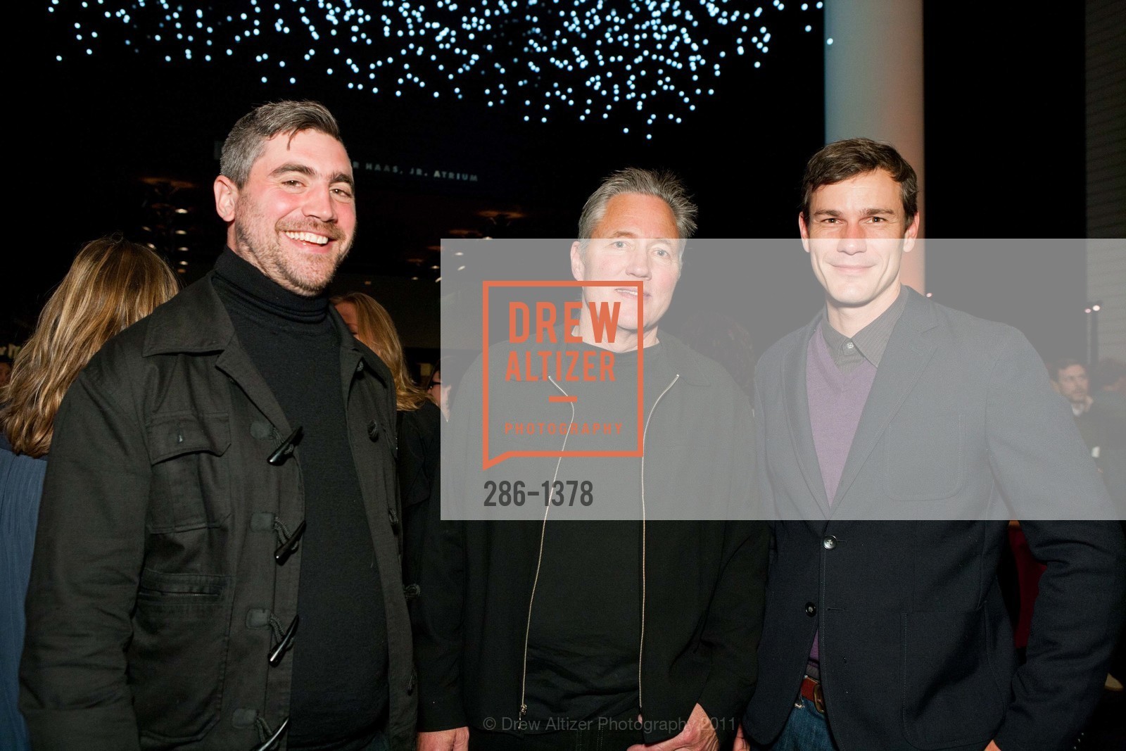 Lee Plested, Erik von Muller, Vincent Fecteau, Opening Reception for Francesca Woodman and The Air We Breathe at SFMOMA, SFMOMA, November 4th, 2011, Photo #286-1378 Lee Plested, Erik von Muller, Vincent Fecteau, Photo #286-1378