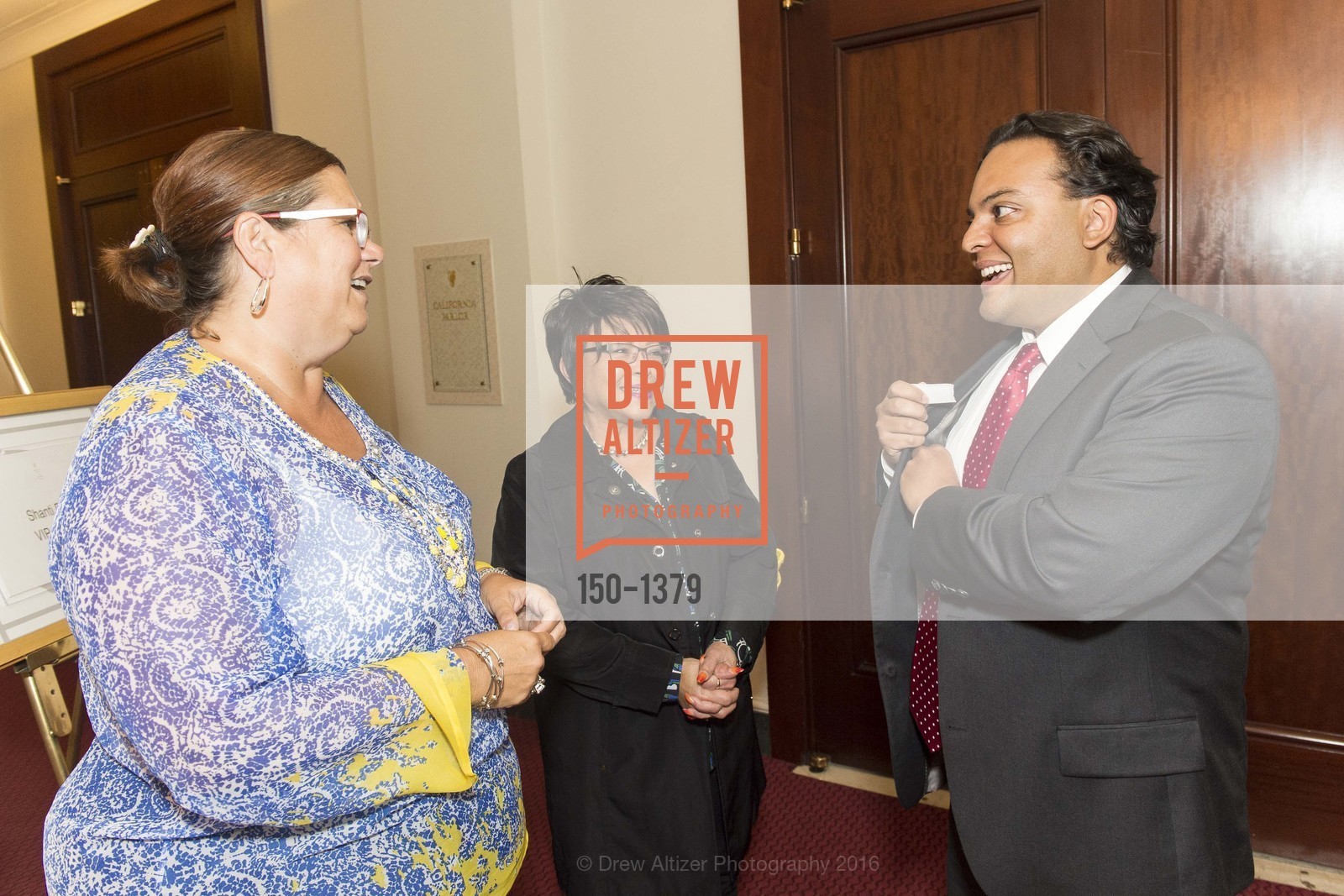 Celia Barbaccia, Cecilia Thomas, Kaushik Roy, Compassion is Universal Preview Party, Palace Hotel, August 22nd, 2016, Photo #150-1379 Celia Barbaccia, Cecilia Thomas, Kaushik Roy, Photo #150-1379