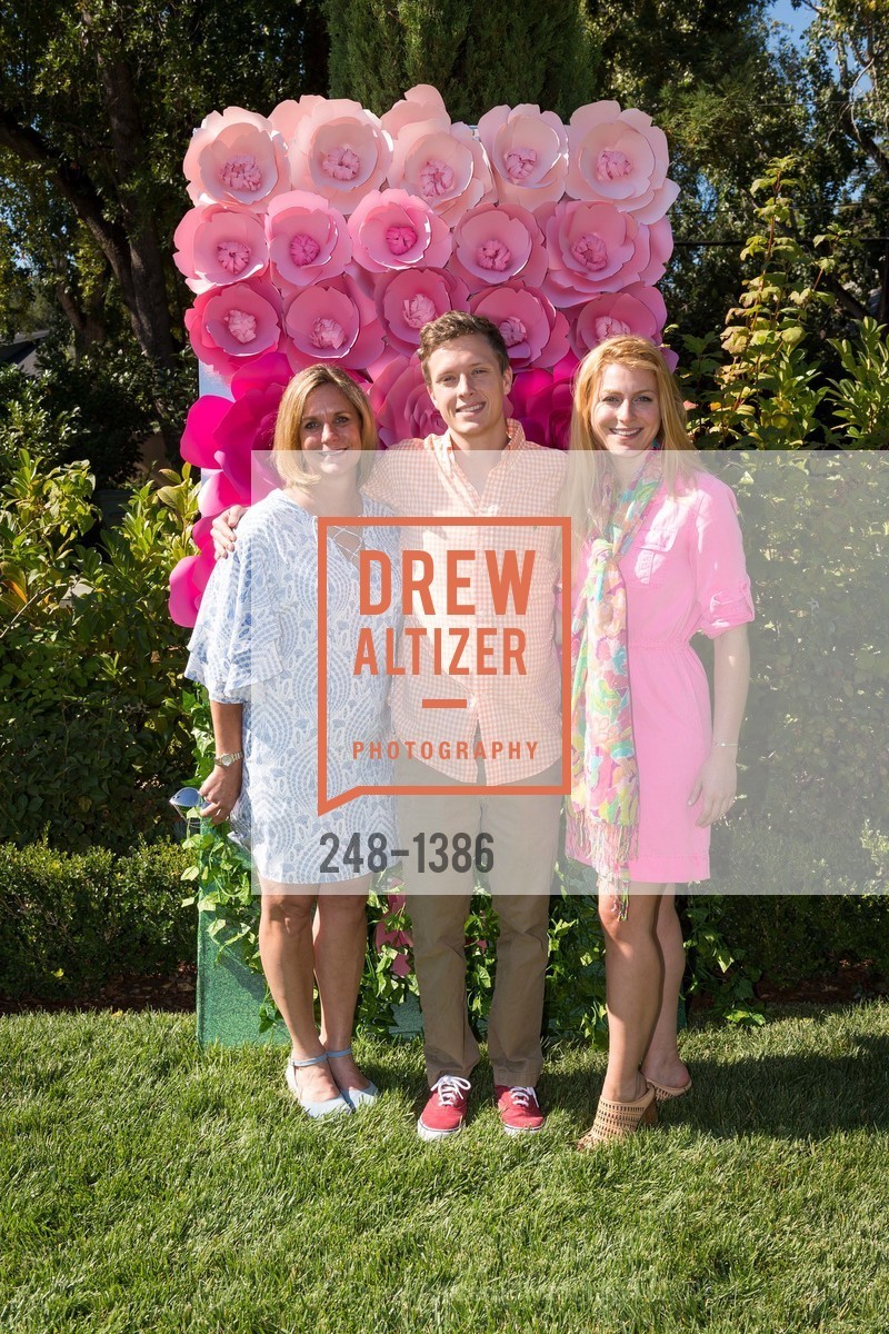 Kathy Milligan, Ford Milligan, Hilary Fowler, Auxiliary of Court Appointed Special Advocates (CASA) of San Mateo County Annual Garden Party, Private Garden in Hillsborough. 125 El Cerrito Avenue, August 28th, 2016, Photo #248-1386 Kathy Milligan, Ford Milligan, Hilary Fowler, Photo #248-1386