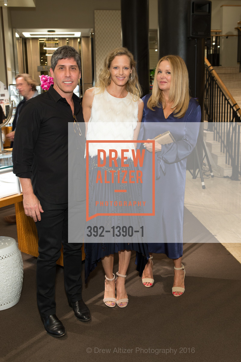 John Goldstone, Katie Traina, Marin Hopper, GUMP's Hosts Hayward Pop-Up Cocktail Party, GUMPS. 135 Post Street, San Francisco, CA 94108, September 8th, 2016, Photo #392-1390-1 John Goldstone, Katie Traina, Marin Hopper, Photo #392-1390-1
