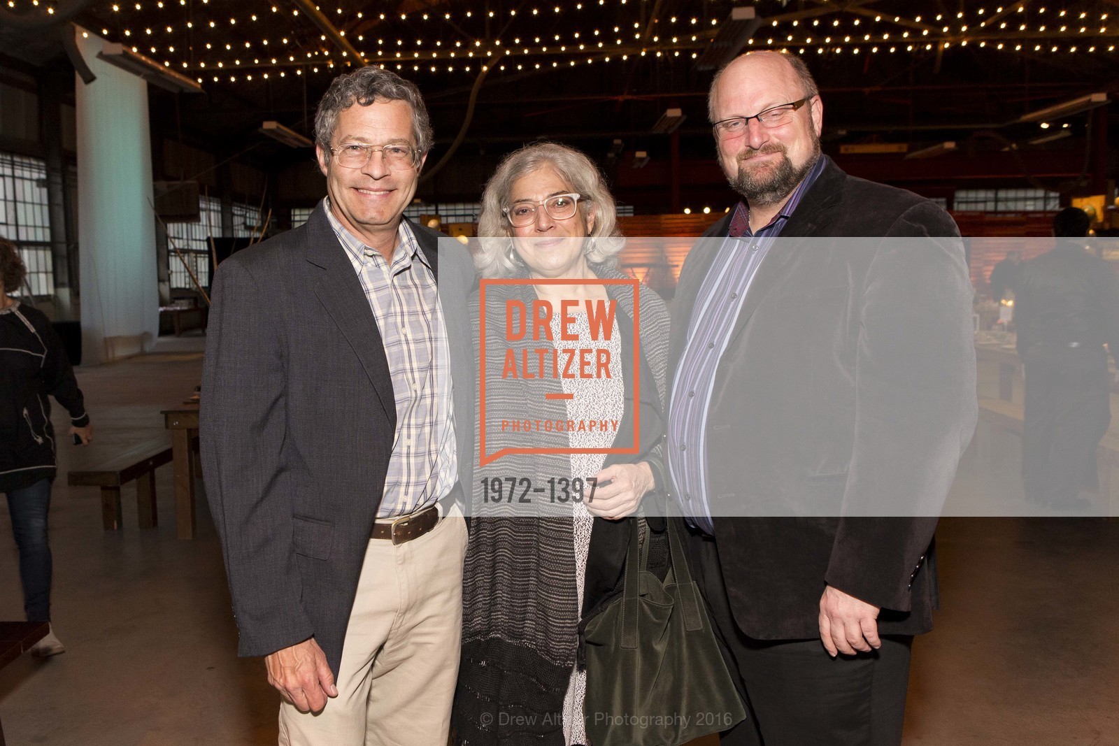 Ross Dobberteen, Zara Houshmand, Bill Hayes, FOR-SITE's Home Land Security Opening Gala, Crissy Field Building 937, September 10th, 2016, Photo #1972-1397 Ross Dobberteen, Zara Houshmand, Bill Hayes, Photo #1972-1397