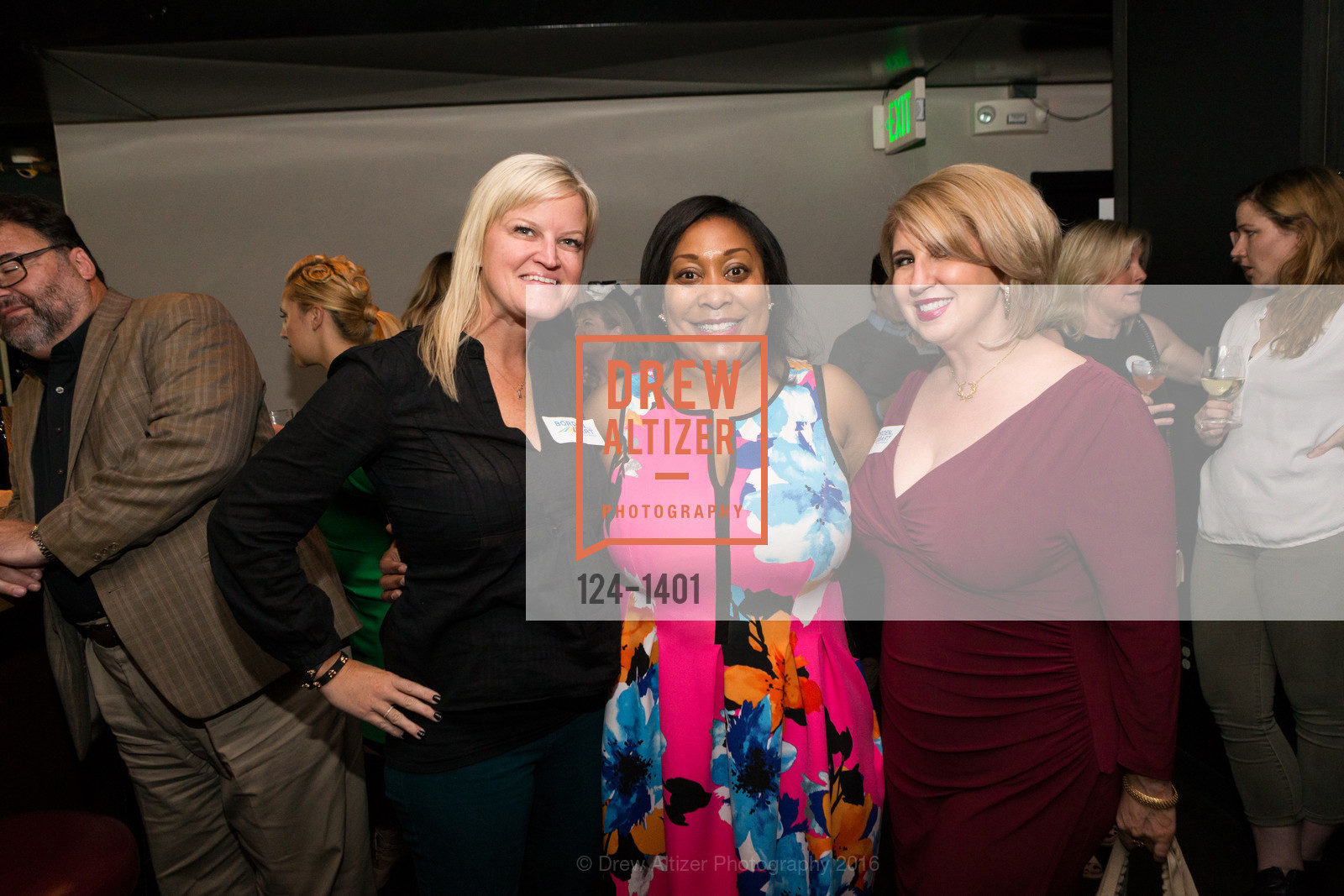 Blair Palmer, Gwyneth Borden, Roberta Economidis, Borden for BART Campaign Kick Off, Lolinda. 2518 Mission Street, September 13th, 2016, Photo #124-1401 Blair Palmer, Gwyneth Borden, Roberta Economidis, Photo #124-1401