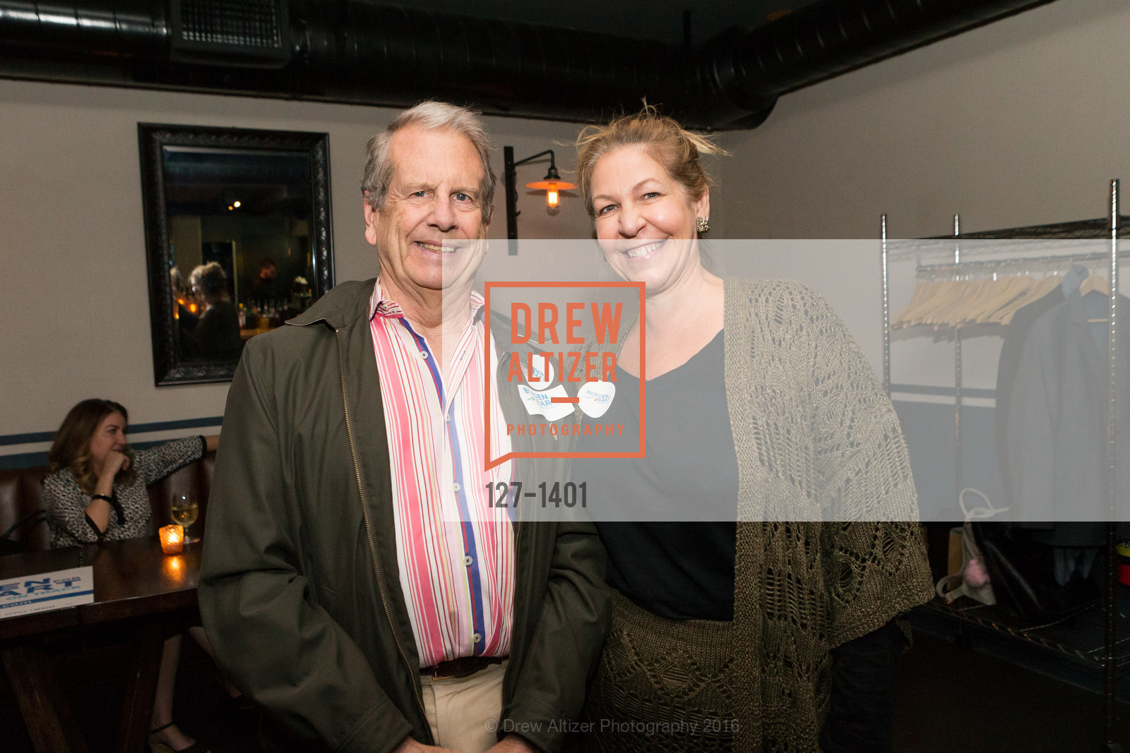 Jim Haas, Denise LaPointe, Borden for BART Campaign Kick Off, Lolinda. 2518 Mission Street, September 13th, 2016, Photo #127-1401 Jim Haas, Denise LaPointe, Photo #127-1401