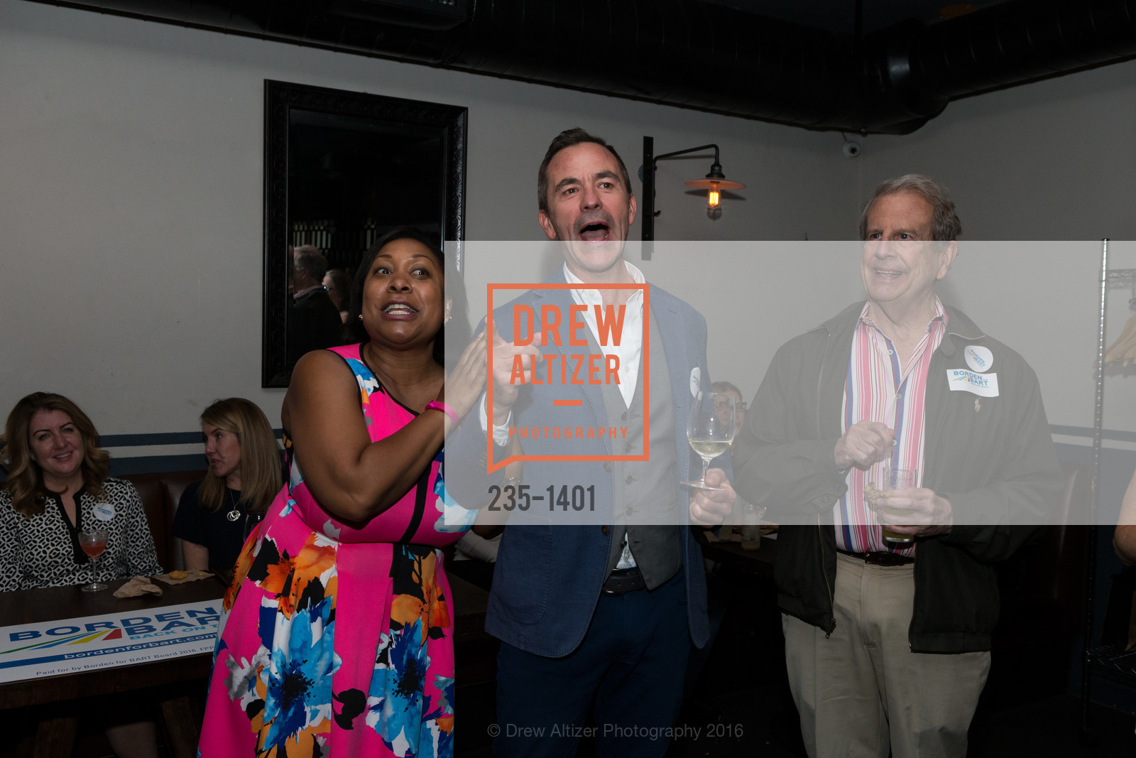 Gwyneth Borden, Adriano Paganini, Jim Haas, Borden for BART Campaign Kick Off, Lolinda. 2518 Mission Street, September 13th, 2016, Photo #235-1401 Gwyneth Borden, Adriano Paganini, Jim Haas, Photo #235-1401