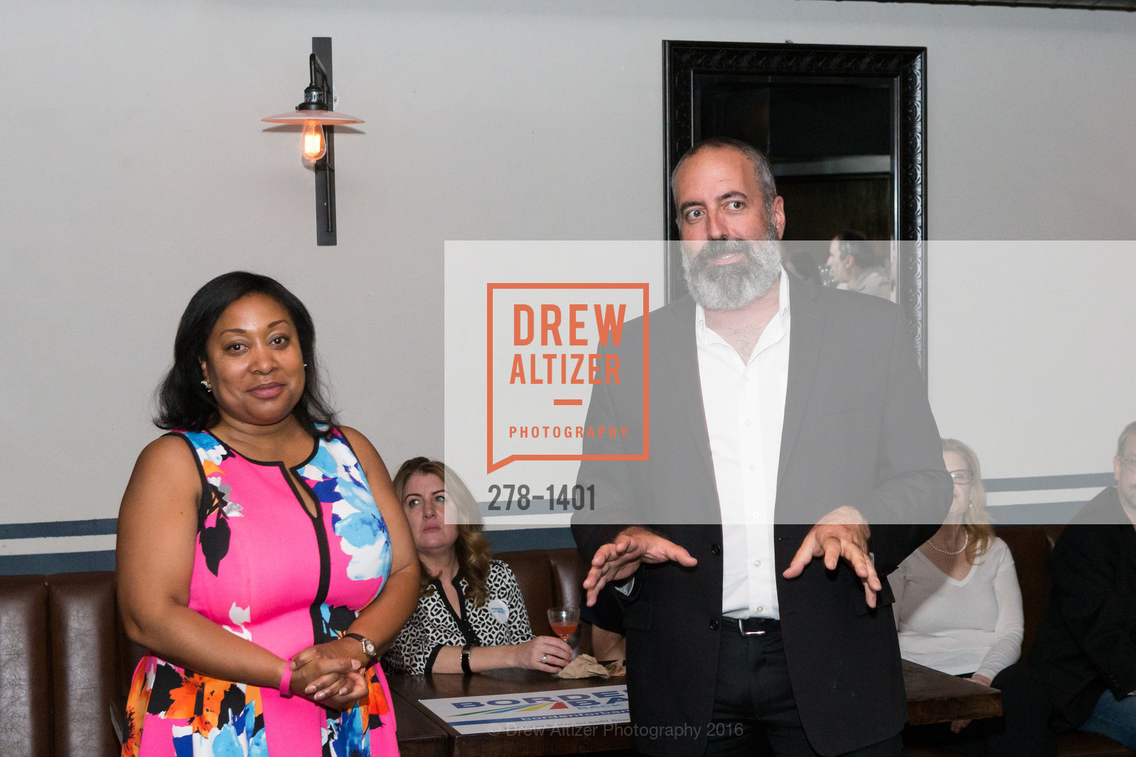 Gwyneth Bordon, Tom Radulovich, Borden for BART Campaign Kick Off, Lolinda. 2518 Mission Street, September 13th, 2016, Photo #278-1401 Gwyneth Bordon, Tom Radulovich, Photo #278-1401