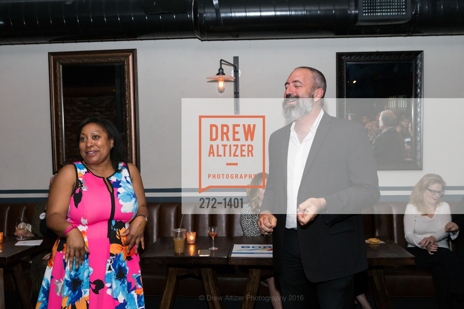 Gwyneth Bordon, Tom Radulovich, Borden for BART Campaign Kick Off, Lolinda. 2518 Mission Street, September 13th, 2016, Photo #272-1401 Gwyneth Bordon, Tom Radulovich, Photo #272-1401