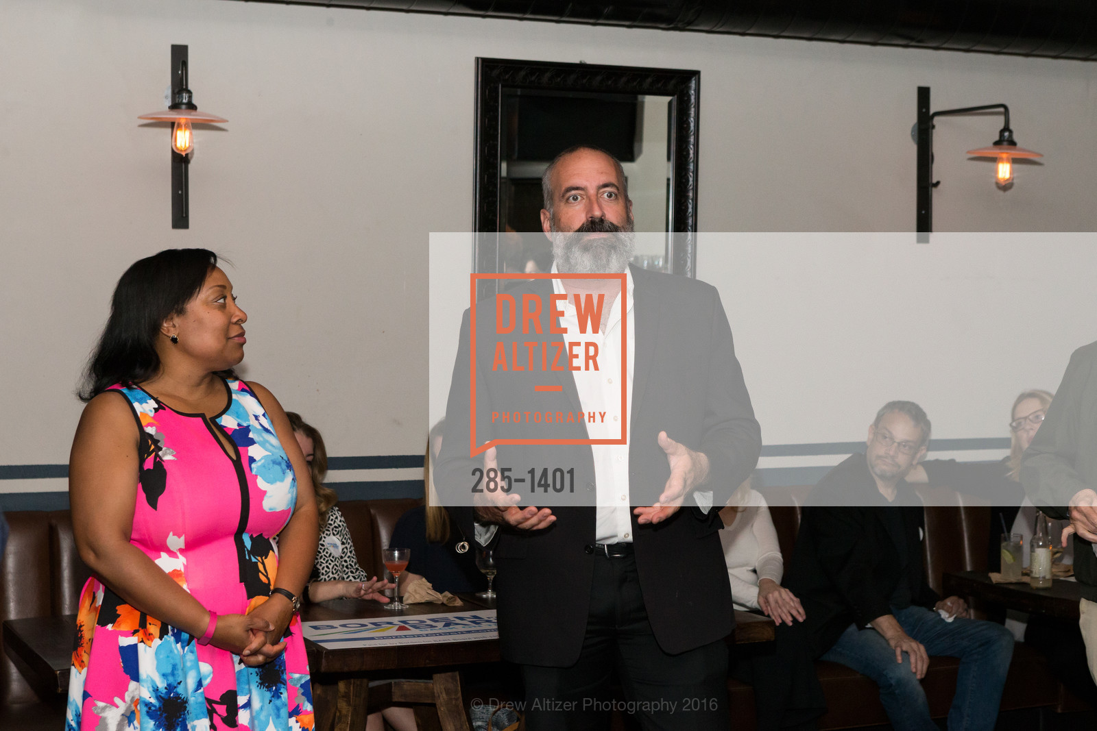 Gwyneth Bordon, Tom Radulovich, Borden for BART Campaign Kick Off, Lolinda. 2518 Mission Street, September 13th, 2016, Photo #285-1401 Gwyneth Bordon, Tom Radulovich, Photo #285-1401