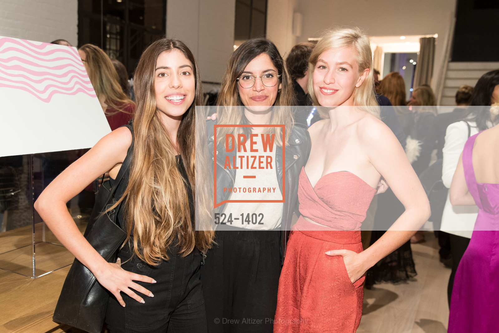 Kira Thompson, Alexandra Estrada, Anna Alexia-Basile, PIA Opening Party, 414 Jackson Street. 414 Jackson Street, Photo #524-1402 Kira Thompson, Alexandra Estrada, Anna Alexia-Basile, Photo #524-1402