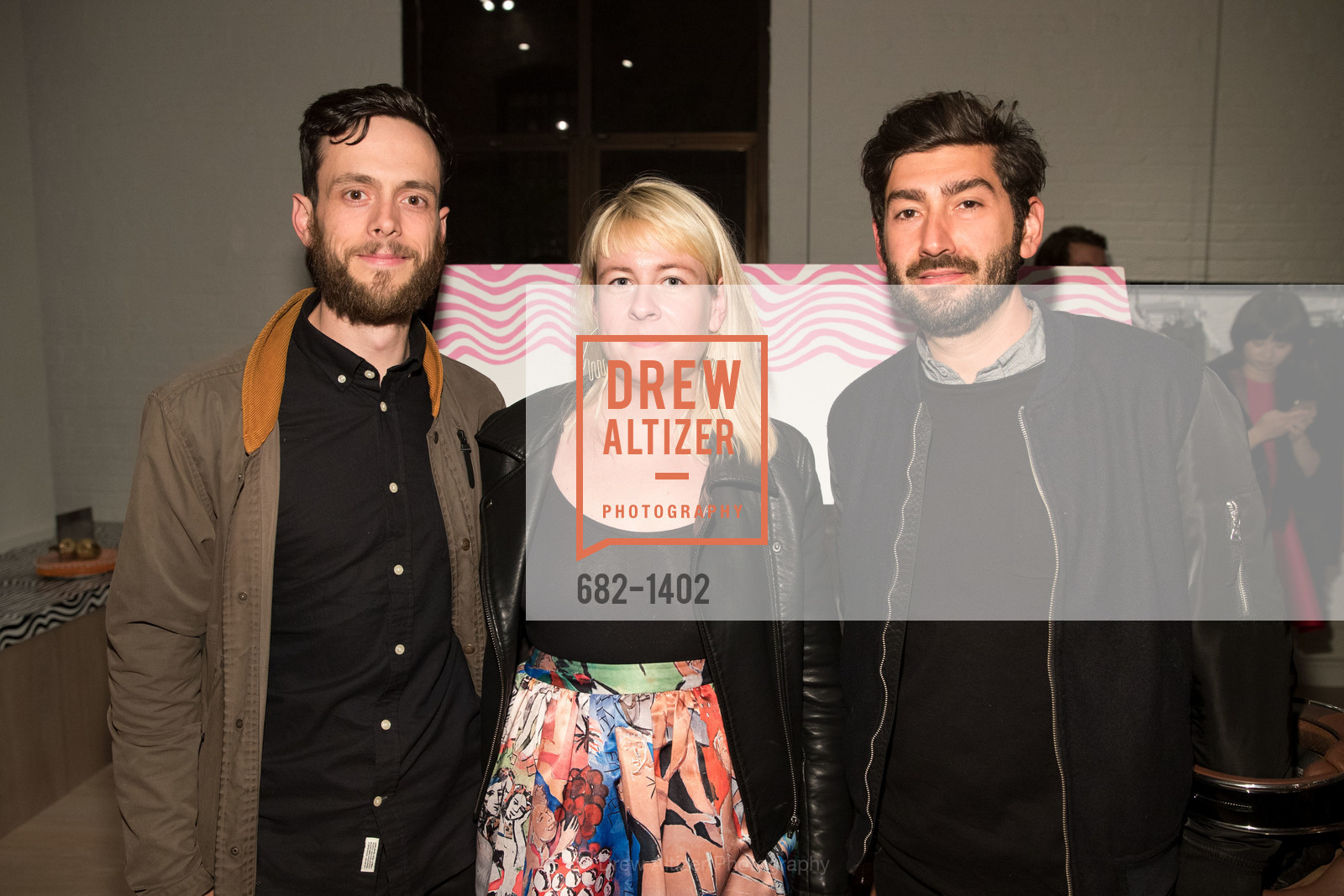 Charles Gurrey, Caroline Kimbro, Joseph Rodriguez, PIA Opening Party, 414 Jackson Street. 414 Jackson Street, Photo #682-1402 Charles Gurrey, Caroline Kimbro, Joseph Rodriguez, Photo #682-1402