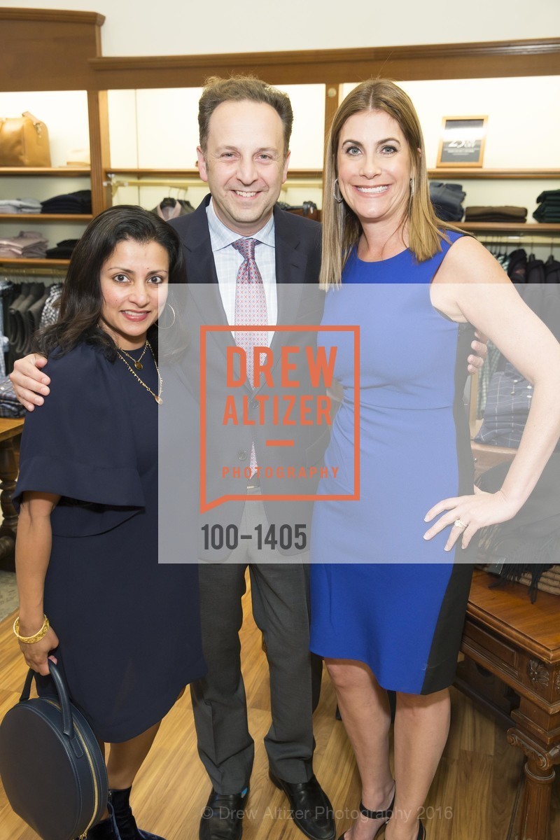 Uma Velayos, Fernando Velayos, Jennifer Cook, Brooks Brothers and Gentry Home Magazine Celebrate the September Issue with Matthew Cook, Andrew Johnston & Jennifer Nagle, Brooks Brothers Union Square, September 13th, 2016, Photo #100-1405 Uma Velayos, Fernando Velayos, Jennifer Cook, Photo #100-1405