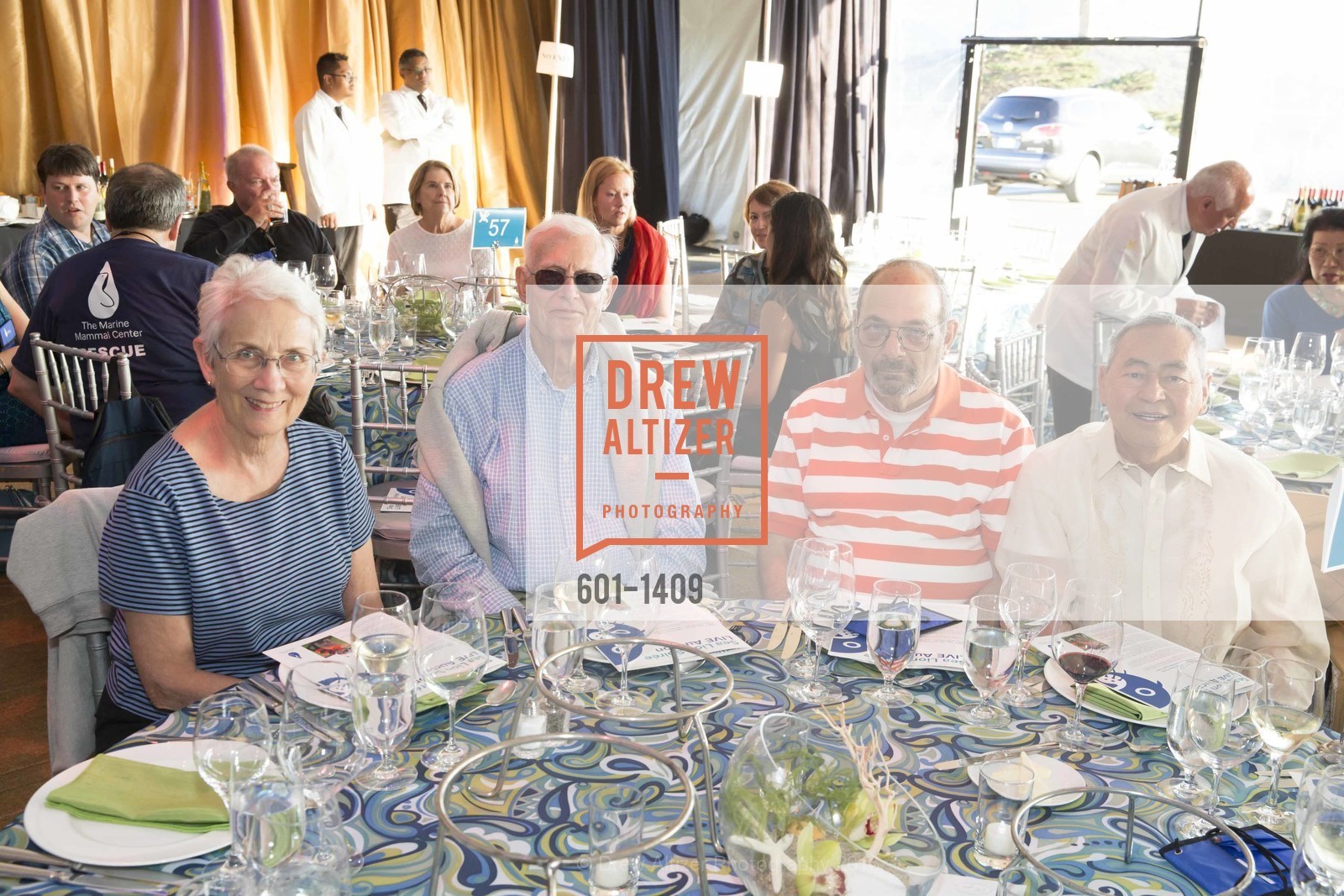 Susan Rahl, Richard Rahl, Barry Joseph, Felipe Santiago, The Sea Lion Soiree at Marine Mammal Center, Marine Mammal Center. 2000 Bunker Road, Fort Cronkhite, Sausalito, September 18th, 2016, Photo #601-1409 Susan Rahl, Richard Rahl, Barry Joseph, Felipe Santiago, Photo #601-1409