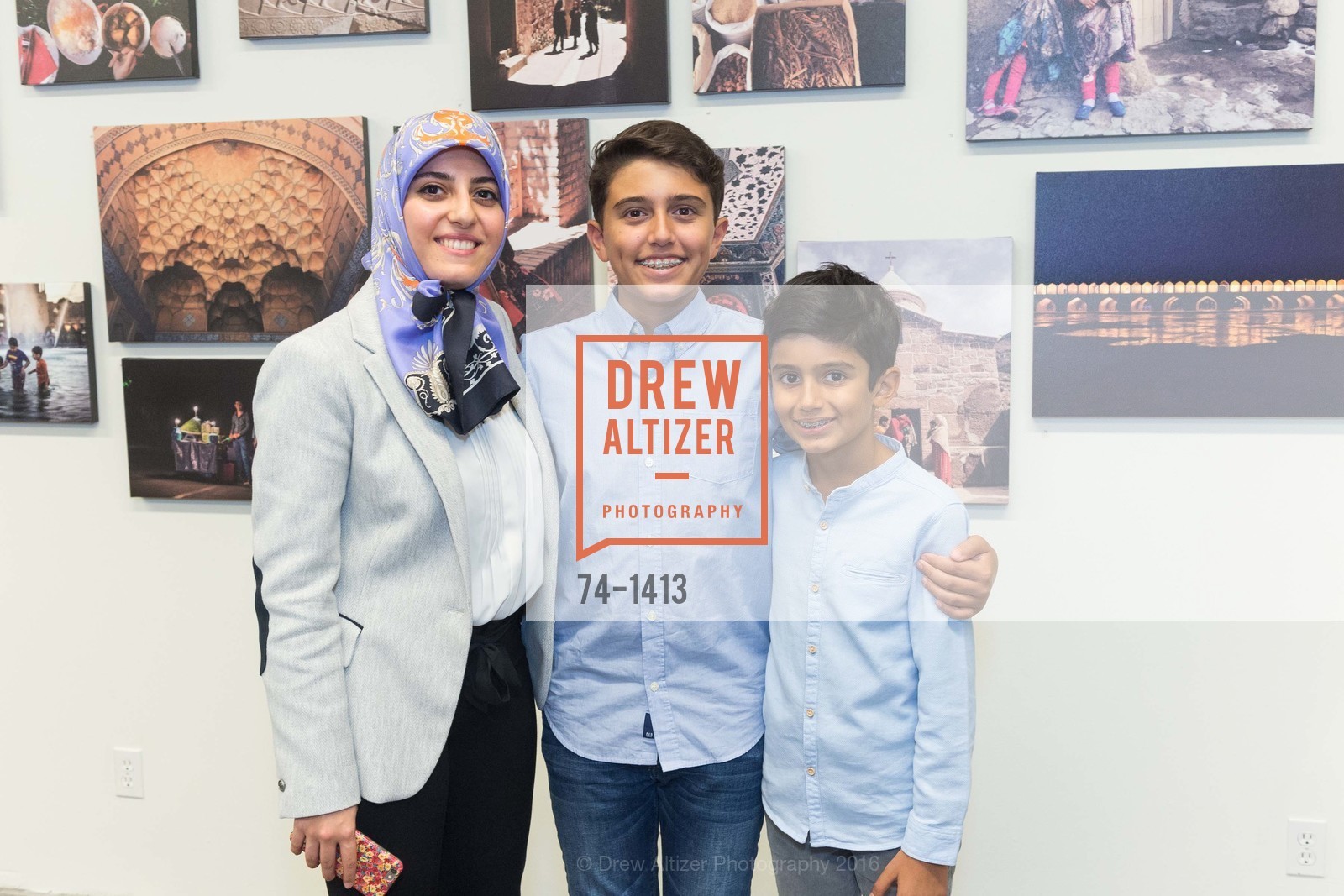 Mahya Jaberiansari, Ryan Abar, Aiden Abar, Iran Unveiled - Group Photo Exhibition, Kala Art Institute. 2990 San Pablo Avenue, Berkeley CA 94702, September 17th, 2016, Photo #74-1413 Mahya Jaberiansari, Ryan Abar, Aiden Abar, Photo #74-1413