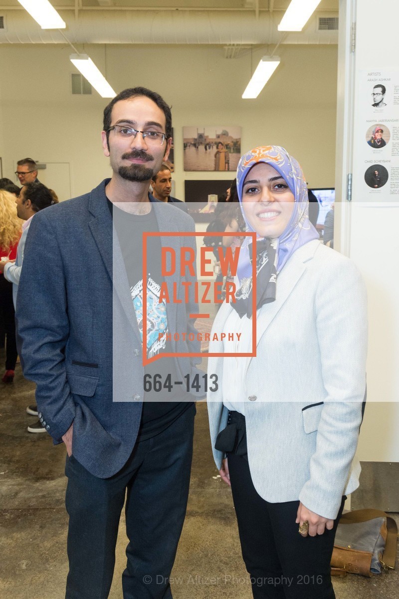 Arash Shirinbab, Mahya Jaberiansari, Iran Unveiled - Group Photo Exhibition, Kala Art Institute. 2990 San Pablo Avenue, Berkeley CA 94702, September 17th, 2016, Photo #664-1413 Arash Shirinbab, Mahya Jaberiansari, Photo #664-1413