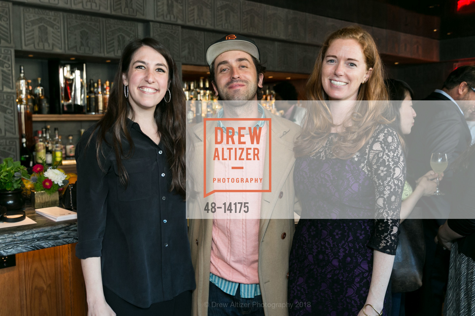 Shelby Rachleff, Joe Talbot, Caroline von Kuhn, SFFILM Makers Cocktails, Cold Drinks Bar. 644 Broadway, 2nd Floor, May 29th, 2018, Photo #48-14175 Shelby Rachleff, Joe Talbot, Caroline von Kuhn, Photo #48-14175