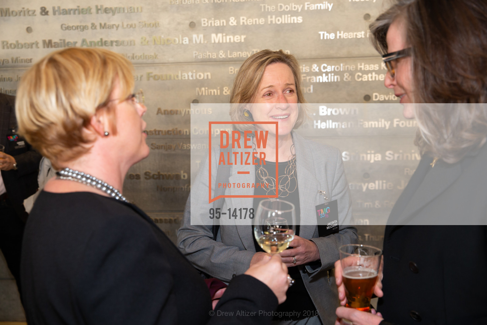 Corie Edwards, Jacinta McCann, Mary Corley, TMG Partners 33 1/3 Anniversary Reception, SFJAZZ Center. 201 Franklin Street, May 31st, 2018, Photo #95-14178 Corie Edwards, Jacinta McCann, Mary Corley, Photo #95-14178