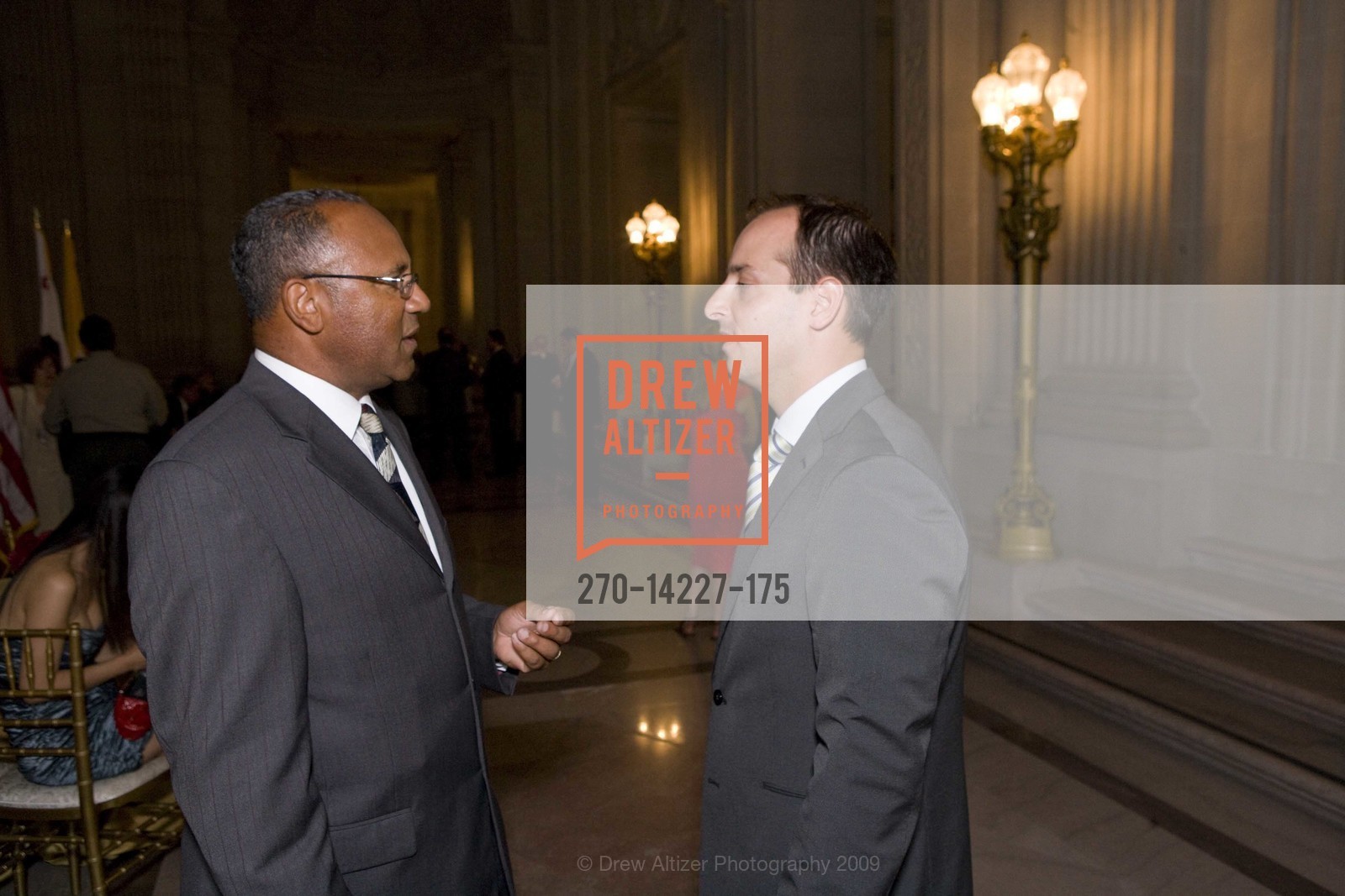 Byron Easley, Joe Alioto Veronese, L'Avenue Group and Hon. Willie Brown host Champagne and Caviar Reception at City Hall, US, September 23rd, 2009, Photo #270-14227-175 Byron Easley, Joe Alioto Veronese, Photo #270-14227-175