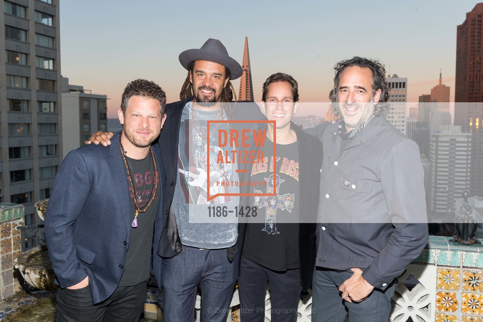 Joey Houssian, Michael Franti, James Deighan, James Curleigh, Do it for the Love Foundation Hosts the Rocker's Ball, Fairmont SF, Venetian Room, September 21st, 2016, Photo #1186-1428 Joey Houssian, Michael Franti, James Deighan, James Curleigh, Photo #1186-1428
