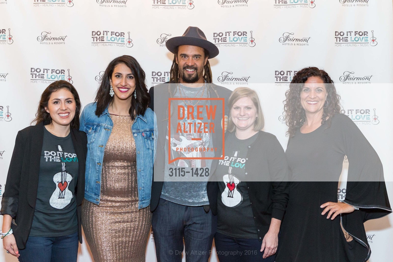 Alexis Munnelly, Sara Agah Franti, Michael Franti, Kelli Finley, Harmony Plenty, Do it for the Love Foundation Hosts the Rocker's Ball, Fairmont SF, Venetian Room, September 21st, 2016, Photo #3115-1428 Alexis Munnelly, Sara Agah Franti, Michael Franti, Kelli Finley, Harmony Plenty, Photo #3115-1428