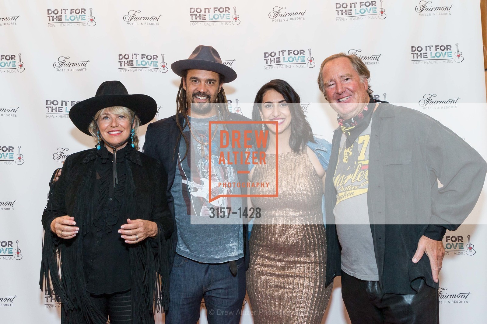 Rosemary McNeely, Michael Franti, Sara Agah Franti, Kevin McNeely, Do it for the Love Foundation Hosts the Rocker's Ball, Fairmont SF, Venetian Room, September 21st, 2016, Photo #3157-1428 Rosemary McNeely, Michael Franti, Sara Agah Franti, Kevin McNeely, Photo #3157-1428