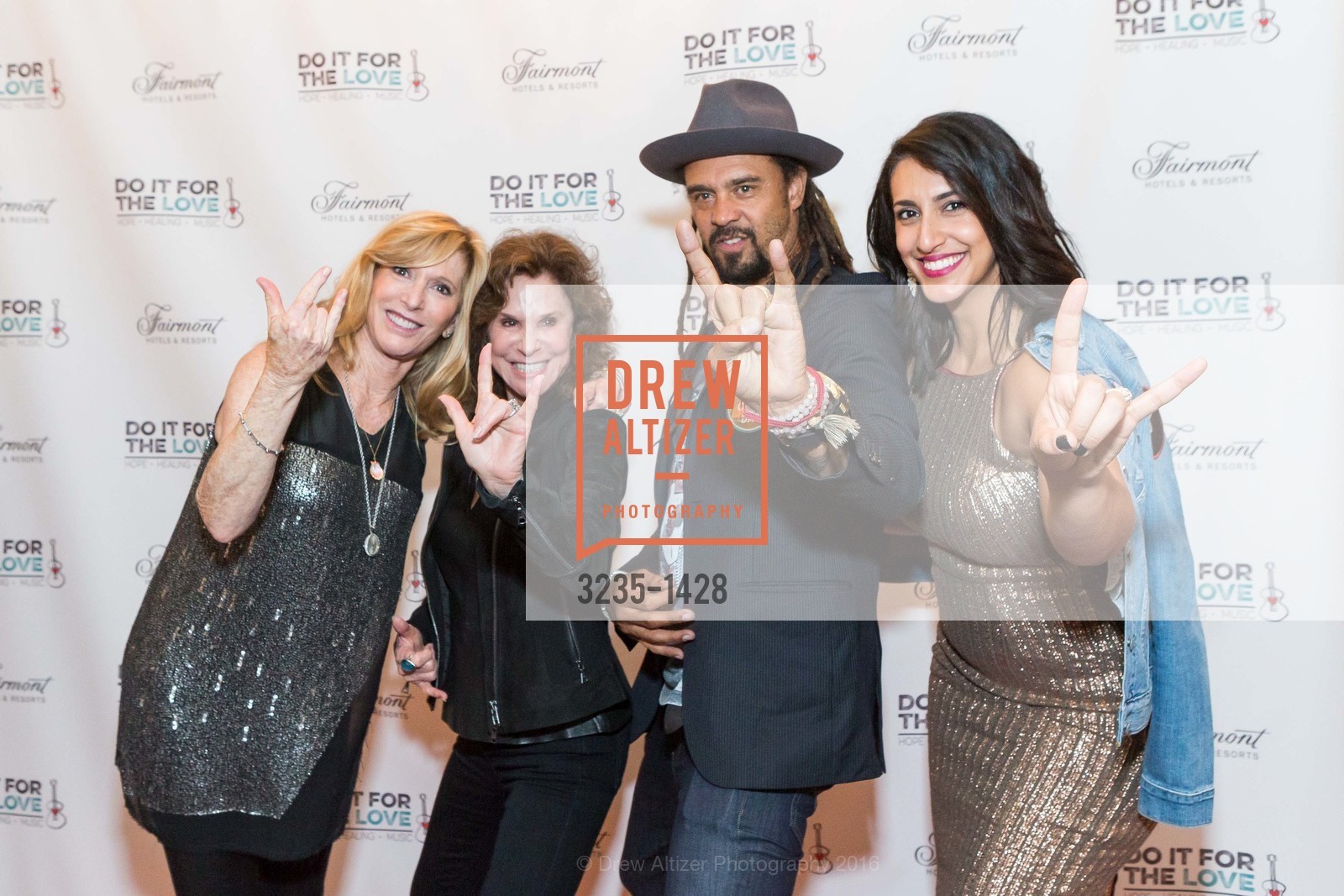 Shelley Thigpen, Deborah Sharpe, Michael Franti, Sara Agah Franti, Do it for the Love Foundation Hosts the Rocker's Ball, Fairmont SF, Venetian Room, September 21st, 2016, Photo #3235-1428 Shelley Thigpen, Deborah Sharpe, Michael Franti, Sara Agah Franti, Photo #3235-1428