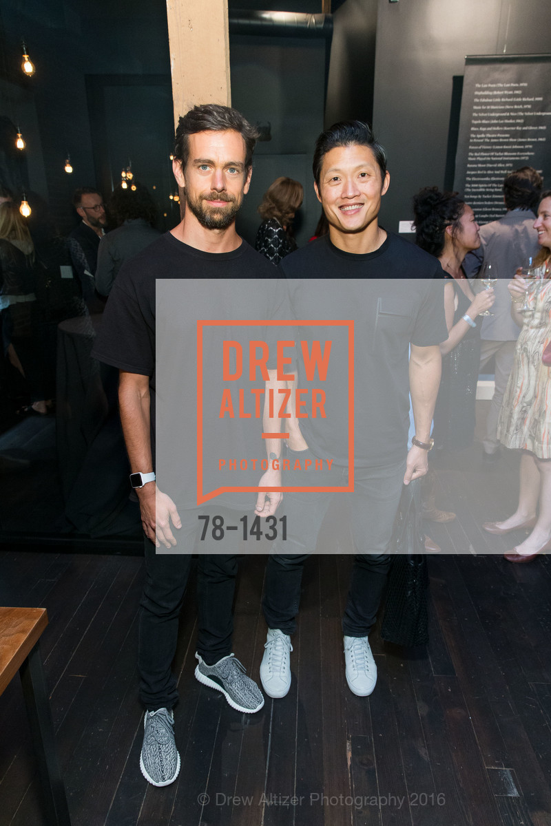 Jack Dorsey, Andrew Lin, SF Bowie Exhibition, Reception, Dinner & After Party, Exhibition. 74 Langton St, September 22nd, 2016, Photo #78-1431 Jack Dorsey, Andrew Lin, Photo #78-1431