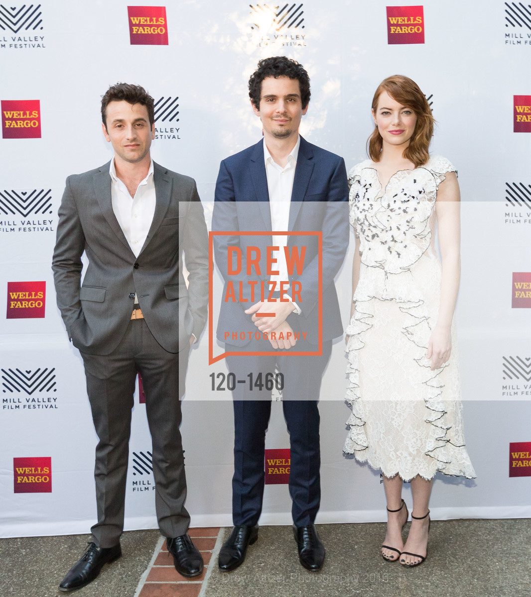 Justin Hurwitz, Damien Chazelle, Emma Stone, Mill Valley Film Festival 2016 Opening Night Gala Arrivals and Screenings, OutDoor Art Club. 1 W Blithedale Ave, October 6th, 2016, Photo #120-1460 Justin Hurwitz, Damien Chazelle, Emma Stone, Photo #120-1460