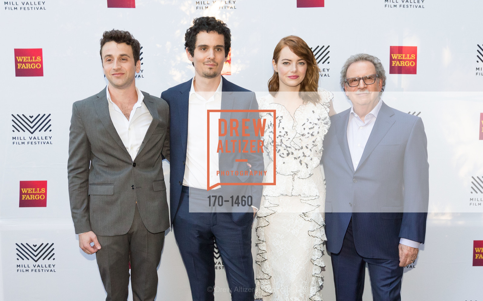 Justin Hurwitz, Damien Chazelle, Emma Stone, Mark Fishkin, Mill Valley Film Festival 2016 Opening Night Gala Arrivals and Screenings, OutDoor Art Club. 1 W Blithedale Ave, October 6th, 2016, Photo #170-1460 Justin Hurwitz, Damien Chazelle, Emma Stone, Mark Fishkin, Photo #170-1460
