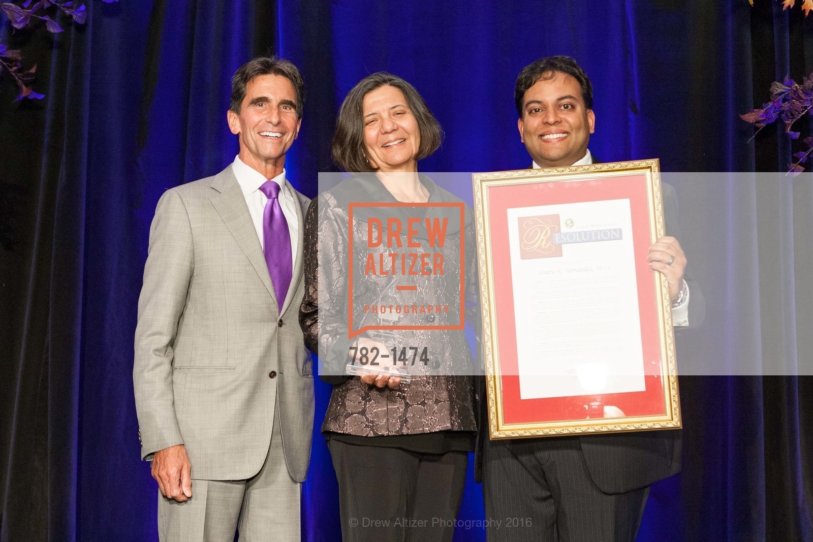 Mark Leno, Sandra R. Hernandez, Kaushik Roy, Compassion Is Universal 2016, Palace Hotel, October 13th, 2016, Photo #782-1474 Mark Leno, Sandra R. Hernandez, Kaushik Roy, Photo #782-1474