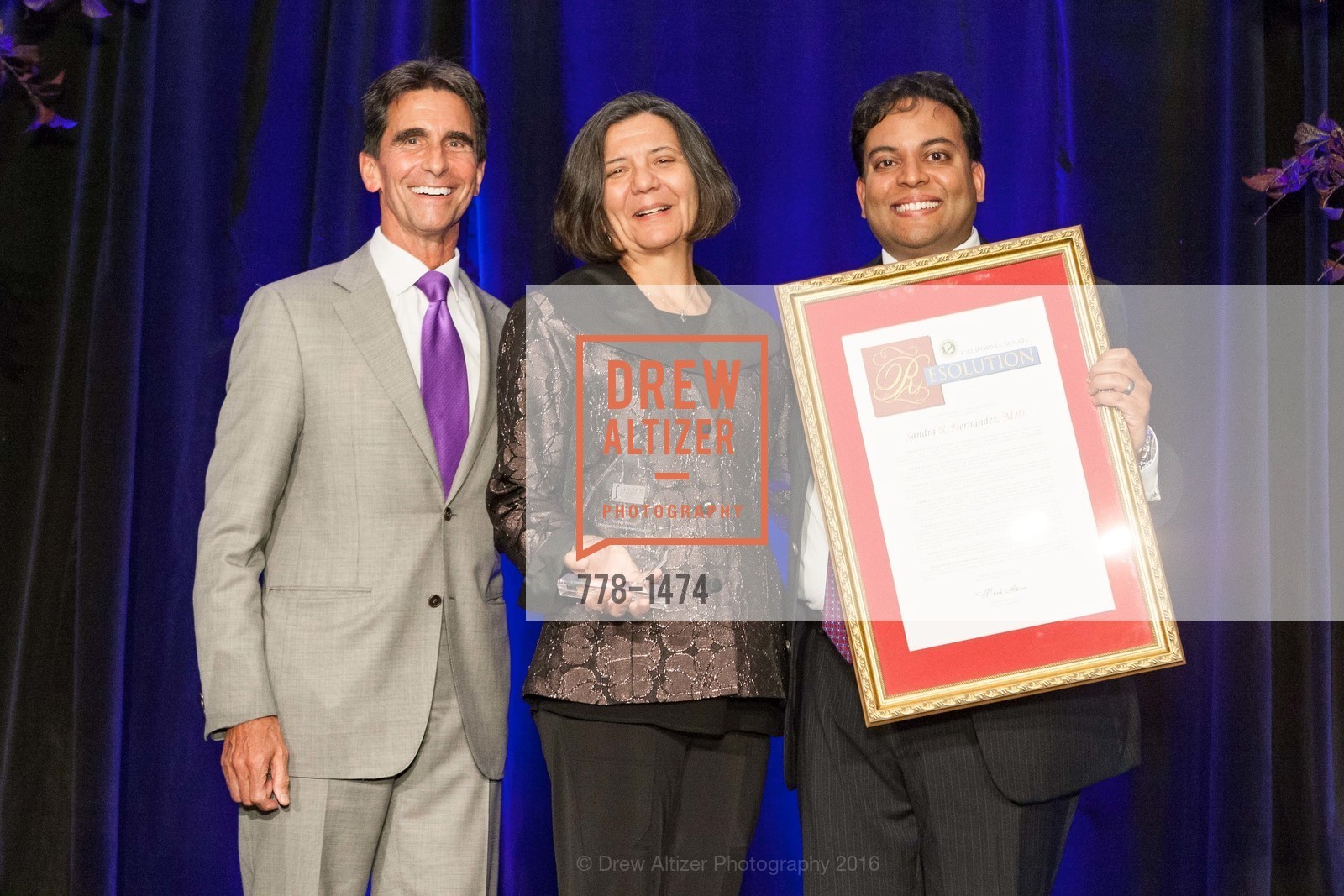Mark Leno, Sandra R. Hernandez, Kaushik Roy, Compassion Is Universal 2016, Palace Hotel, October 13th, 2016, Photo #778-1474 Mark Leno, Sandra R. Hernandez, Kaushik Roy, Photo #778-1474