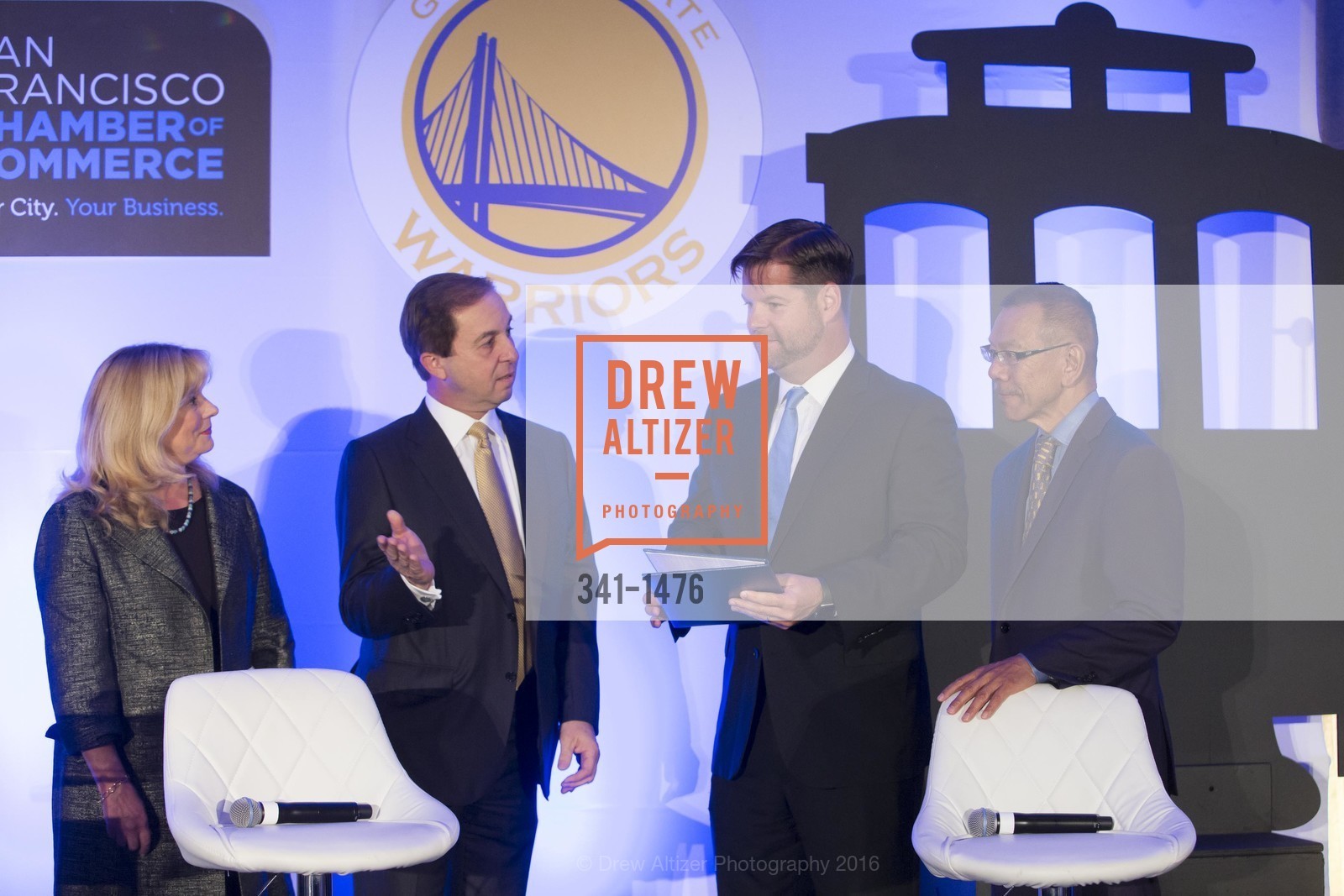 Janis MacKenzie, Joe Lacob, Mark Farrell, Norman Yee, The WARRIORS TIP-OFF LUNCHEON hosted by the San Francisco Chamber of Commerce, The Ritz-Carlton. 600 Stockton St, October 10th, 2016, Photo #341-1476 Janis MacKenzie, Joe Lacob, Mark Farrell, Norman Yee, Photo #341-1476