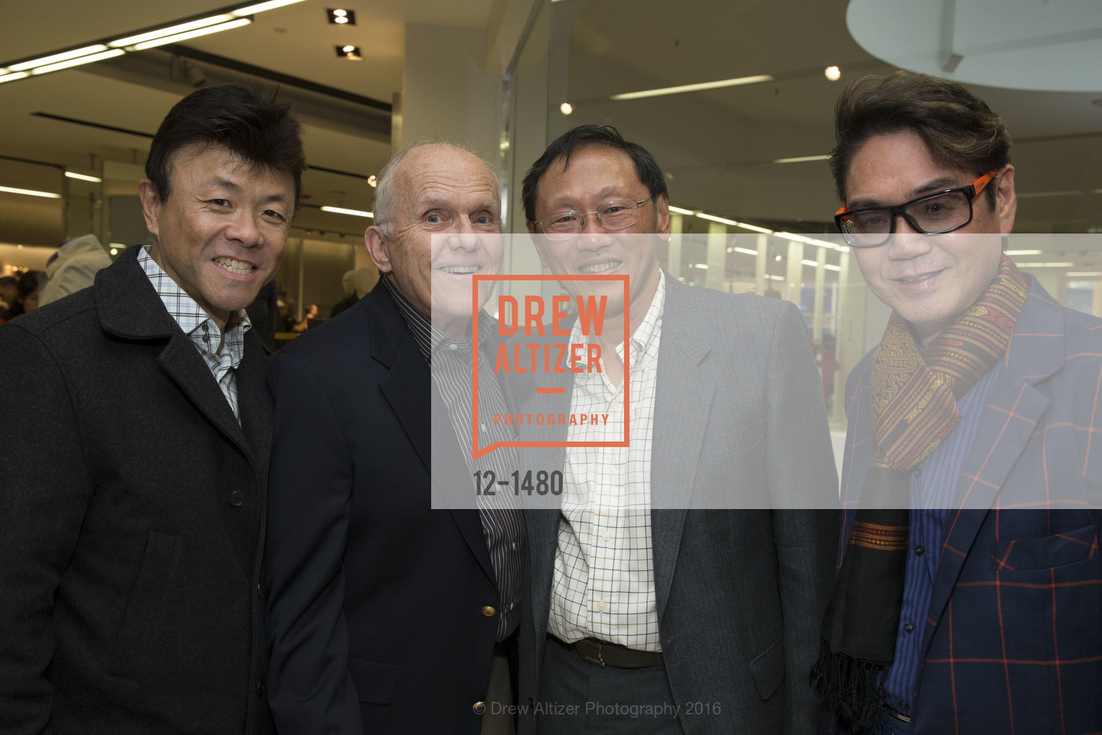 Fred Dea, Bob Highsmith, Jim Bouy, Lawrence Wong, GQ Cocktail Party to celebrate the Men’s Store Launch, Saks Fifth Avenue, October 13th, 2016, Photo #12-1480 Fred Dea, Bob Highsmith, Jim Bouy, Lawrence Wong, Photo #12-1480