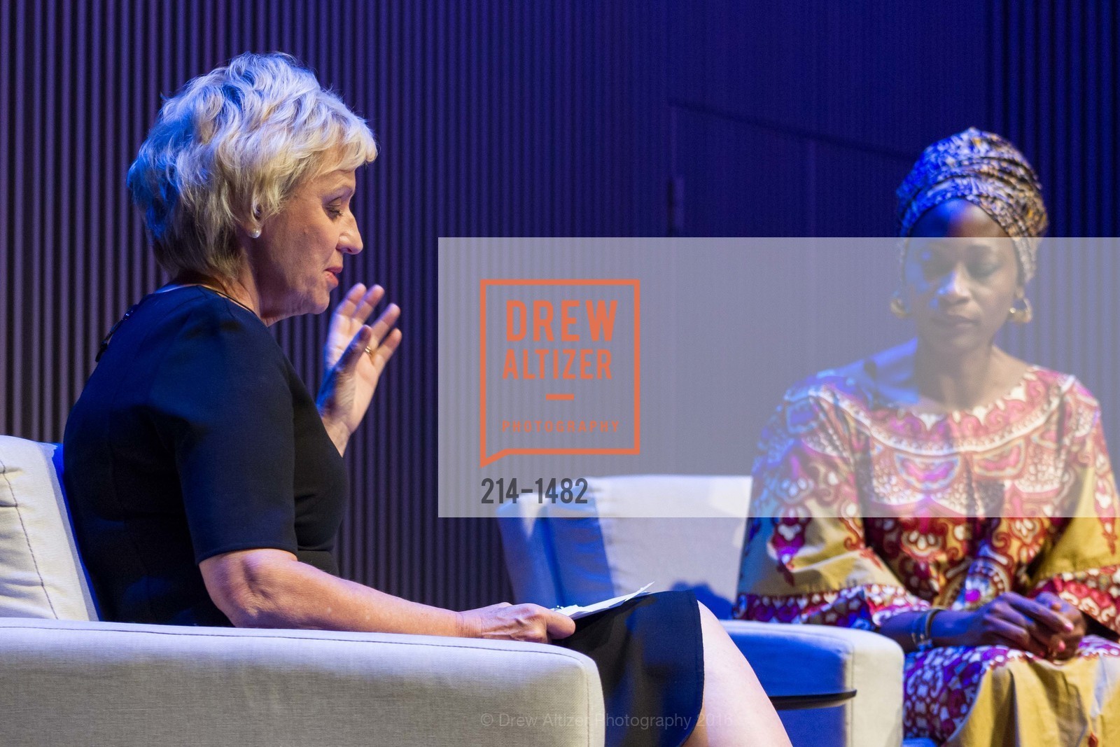 Tina Brown, Hafsat Abiola-Costello, Vital Voices presents Invest in Women, Improve the World, SF Jazz Center, October 14th, 2016, Photo #214-1482 Tina Brown, Hafsat Abiola-Costello, Photo #214-1482