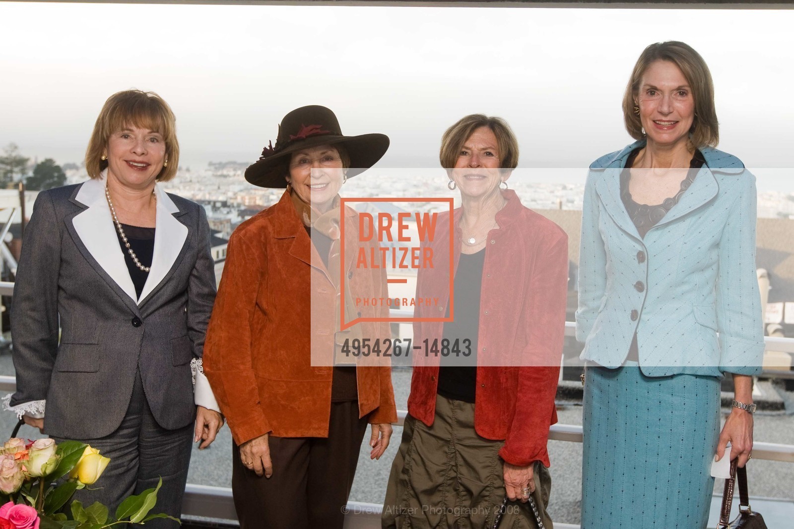 Nancy Rubinstein, Carol Maerzke, Harriet McCue, Joanie Jones, JUNIOR LEAGUE OF SAN FRANCISCO Annual Thanksgiving Sustainers Tea, US, November 12th, 2008, Photo #4954267-14843 Nancy Rubinstein, Carol Maerzke, Harriet McCue, Joanie Jones, Photo #4954267-14843