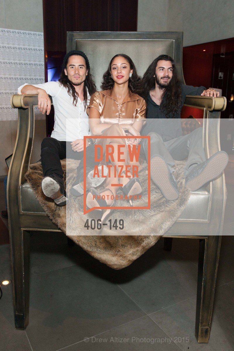 Michael Shiono, Mara Hruby, Ari Chersky, Gucci & Vogue Dinner, Clift Hotel, Redwood Room and Velvet. 495 Geary St, June 3rd, 2015, Photo #406-149 Michael Shiono, Mara Hruby, Ari Chersky, Photo #406-149