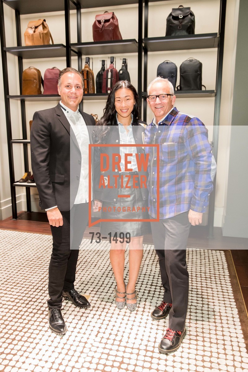Peter Panagiotopouos, Sonya Wu, David Anders, COACH Fall Celebration, Coach Boutique. 190 Post St, October 14th, 2016, Photo #73-1499 Peter Panagiotopouos, Sonya Wu, David Anders, Photo #73-1499