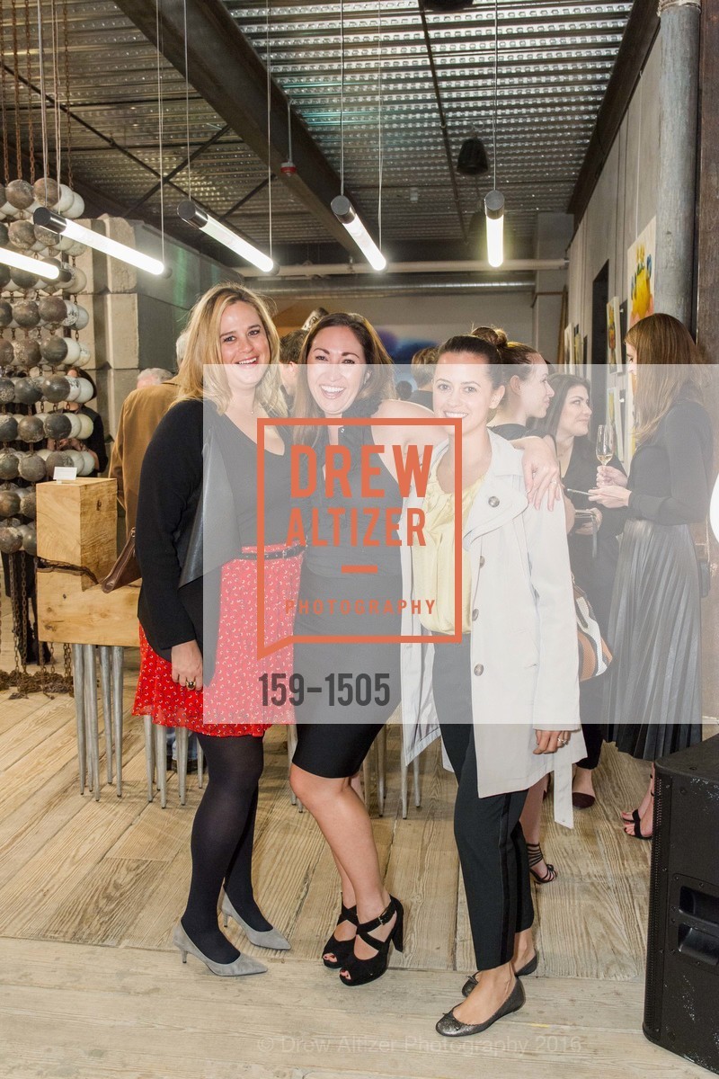 Molly Leibowitz, Sonia Sparks, Carly Sperling, Coup D'Etat Presents the Art of Harry Siter and Peter Opheim, Coup D'Etat Showroom. 111 Rhode Island St, October 19th, 2016, Photo #159-1505 Molly Leibowitz, Sonia Sparks, Carly Sperling, Photo #159-1505